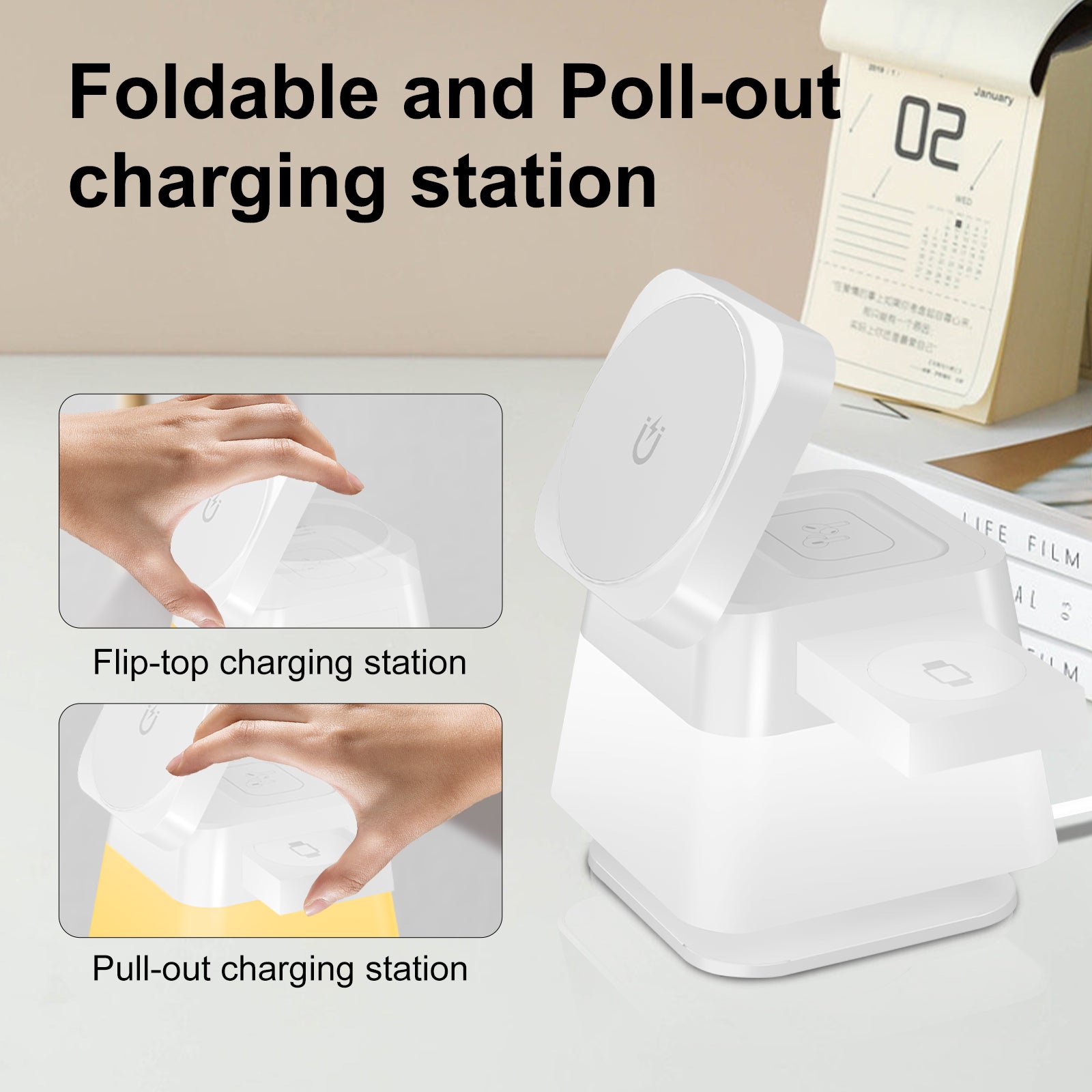4-in-1 Wireless Charging Station with Colorful LED Lighting