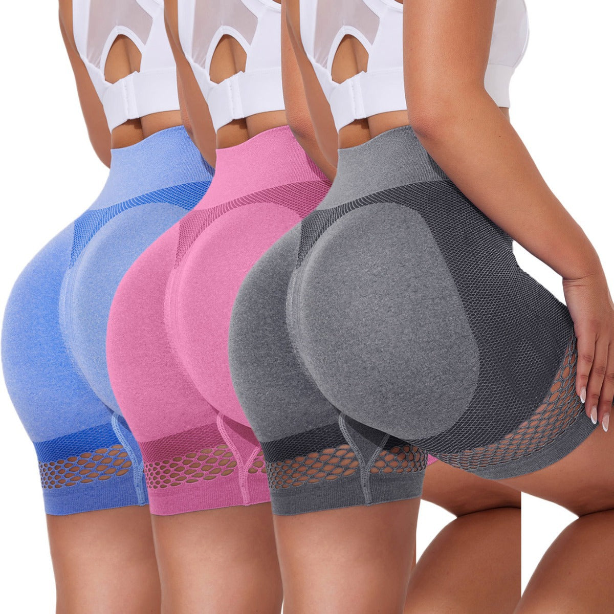Upgrade your workout wardrobe with our Seamless High-Waisted Athletic Yoga Shorts.